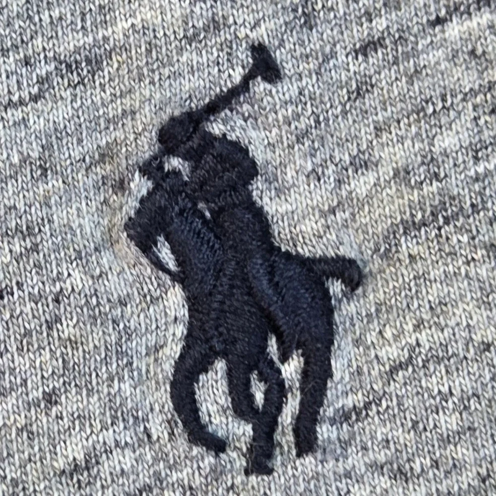 Polo Ralph Lauren T-Shirt Mens L Custom Fit Long Sleeve Pony Logo Heather Gray
